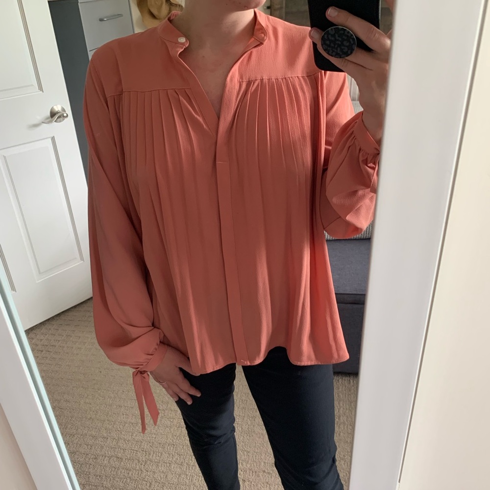 A&F Coral Accordion Top